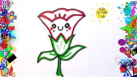 Como Dibujar Una Flor Kawaii Paso A Paso Facil Dibujos