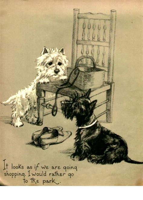 Dopey And Gallant By Marjorie Turner Features Adorable Scottie And Westie