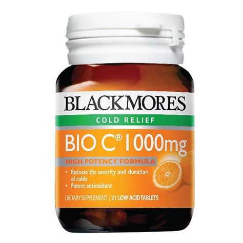 Important in immunity as it is involved in the function of white blood cells and antibodies. Blackmores BIO C 1000mg (31 viên)