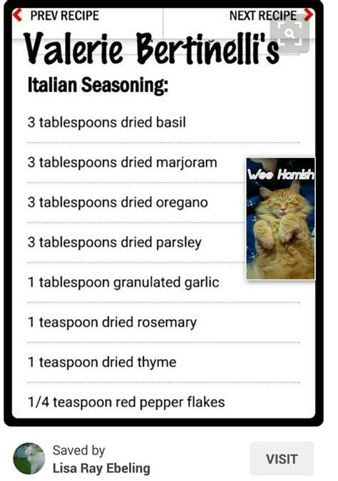 Italian Seasoning Recipe Shared By Valerie Bertinelli On A Cooking Show On Foodnetwork Com