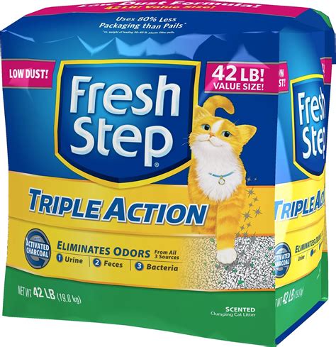 Fresh Step Triple Action Scented Clumping Cat Litter 42 Lb Bag