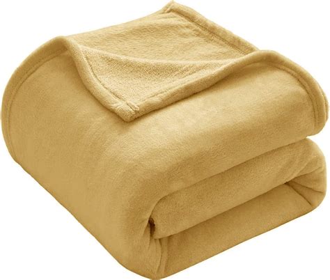 Veeyoo Flannel Fleece Blanket Twin Size Yellow Throw