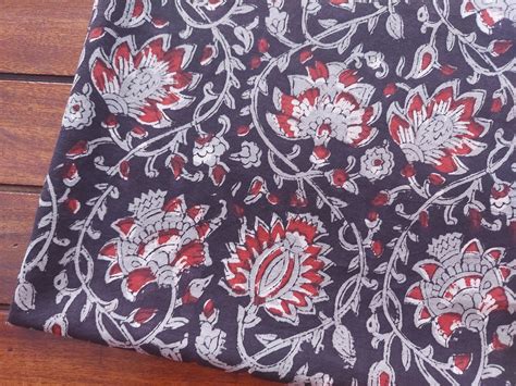 Hand Block Printed 100 Fine Cotton Fabric Indian Traditional Etsy