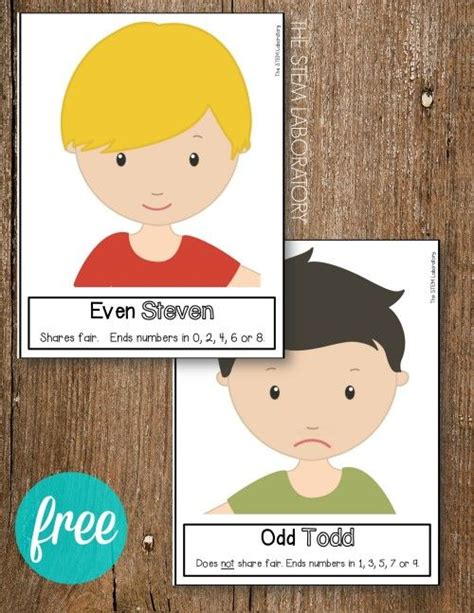 Odd Todd And Even Steven Posters Preschool Activities Toddler Even