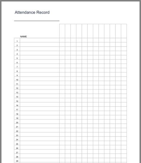 Weekly Attendance Register Template A Must Have For Every Business