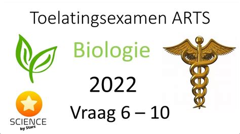 Toelatingsexamen Arts Biologie 2022 Vraag 6 7 8 9 En 10 Youtube