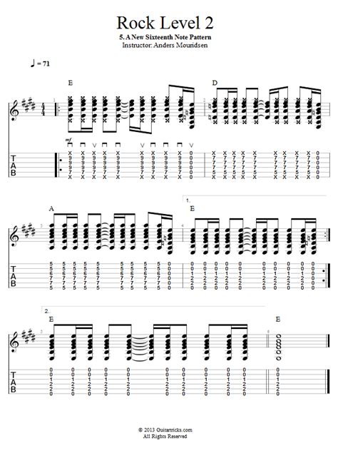 Guitar Lessons A New Sixteenth Note Pattern