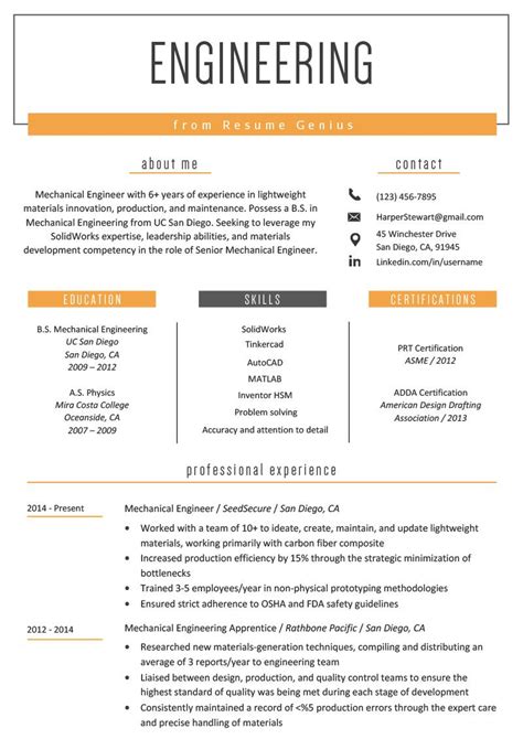 The best resume for a mechanical engineer fresher, ideally should not exceed 2. engineering resume example Ehrfürchtig Mechanical ...