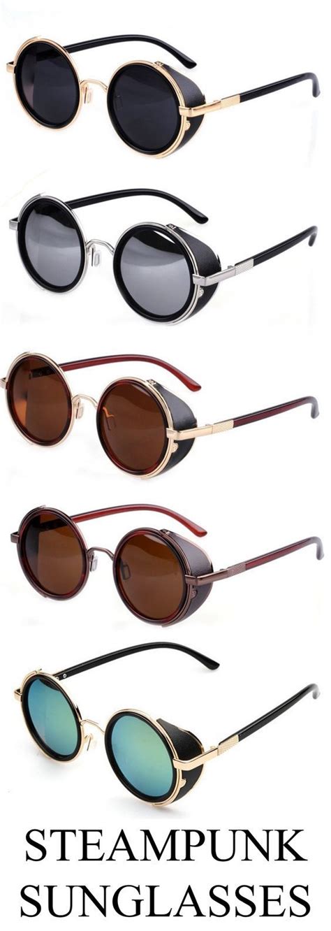 Unisex Vintage Uv400 Sunglasses Steampunk Round Mirror Lens Glasses Steampunk Sunglasses
