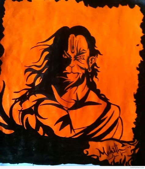 Acryl Painting Of Lord Hanuman Desi Painters