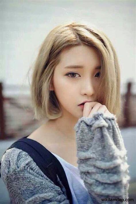 The Woman Asian Beauty Korean Beautiful Short Blonde Hair Hair Pinterest Short