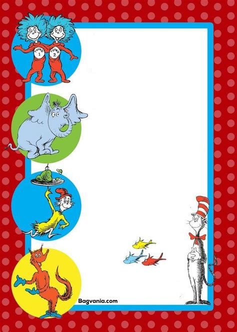 Dormouseworld Dr Seuss Blank Invitations