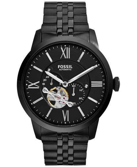 Lyst Fossil Mens Automatic Townsman Black Tone Stainless Steel