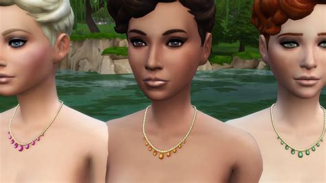 Mod The Sims Pearl Necklace In Dark Colors Silver N Gold