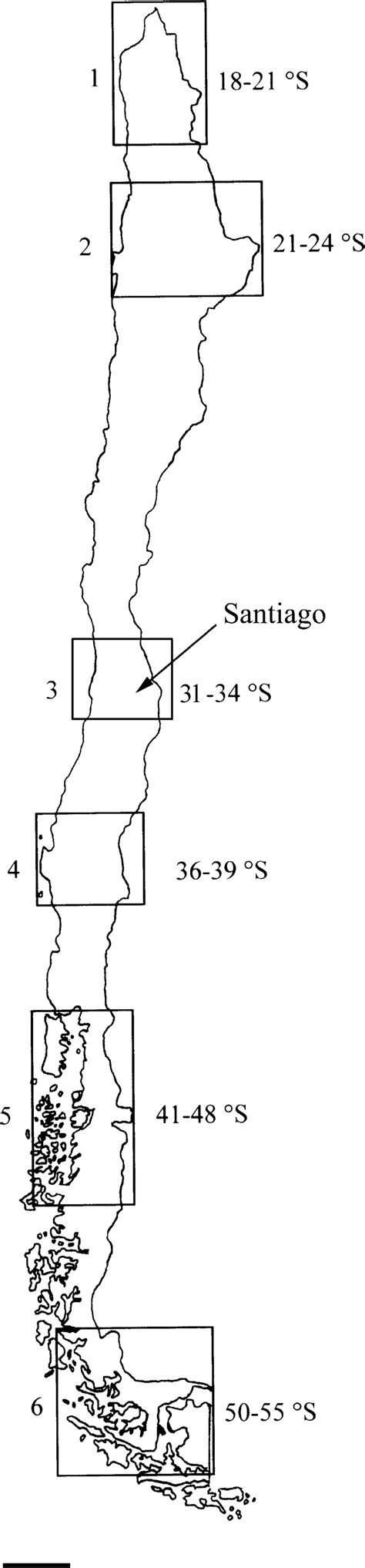 Zones 1 6 In Chile Including Approximate Latitudes From Where Soil