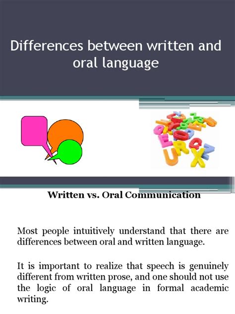 Pdf Differences Between Written And Oral Language Dokumentips