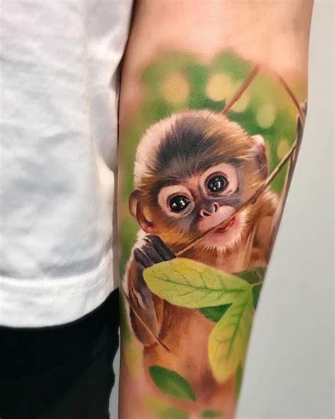 Little Monkey Realistic Tattoo Made By Zinaida Pasko In Moscow Hit