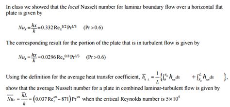 Nusselt Number For Laminar Flow
