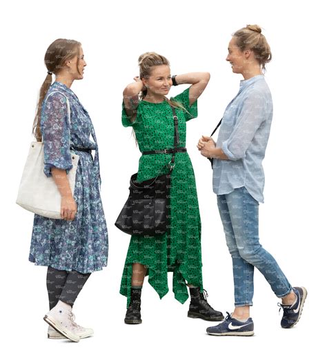 Three Cut Out Women Standing And Talking Vishopper