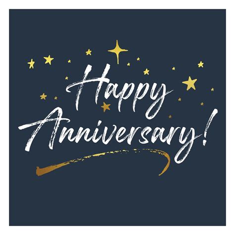 Happy Anniversary Celebration With Gold Lettering On Dark Background