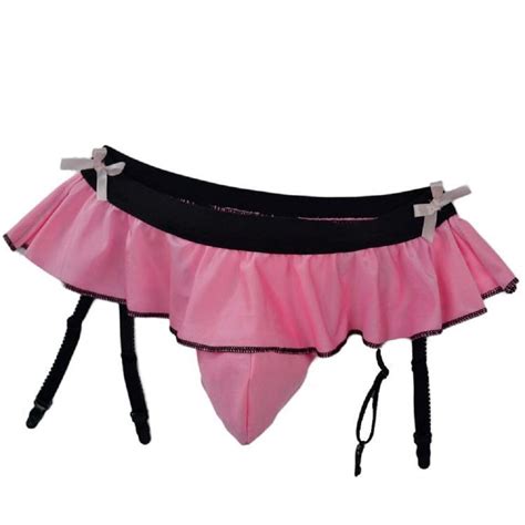 pink ladygaga sissy pouch panties men s skirted bow mooning bikini briefs girly underwear sexy