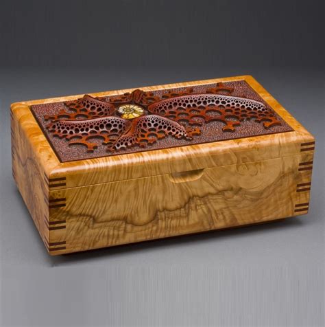 Hand Made Wood Jewelry Box Ammonite By Mark Doolittle Studio