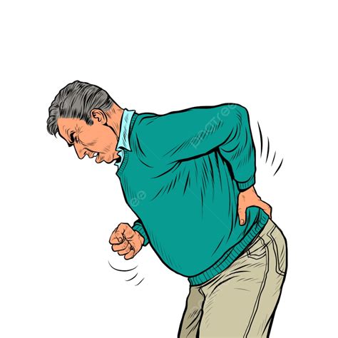 Elderly Back Vector Art Png An Elderly Man Back Pain Spondylosis