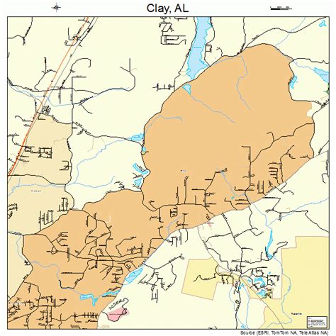 Clay Alabama Street Map 0115256