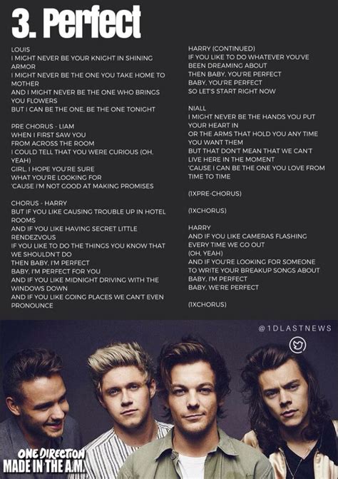 One Direction Perfect Lyric Lyricsa