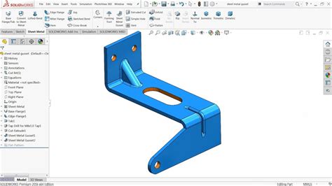 Solidworks Sheet Metal Gusset Tutorial Youtube