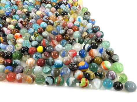 Lot 6lb Bulk Lot Misc Multicolor Glass Marbles