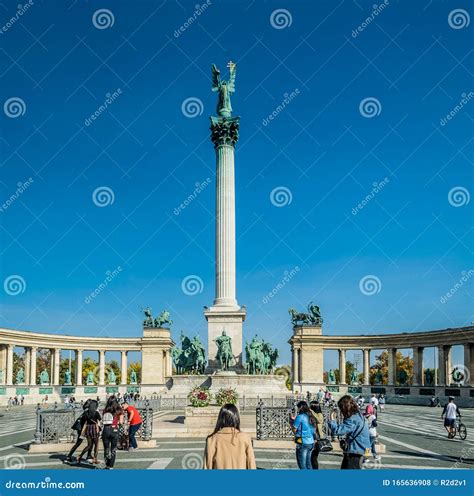 Millennium Monument Of Heroes Square In Budapest Editorial Stock Photo
