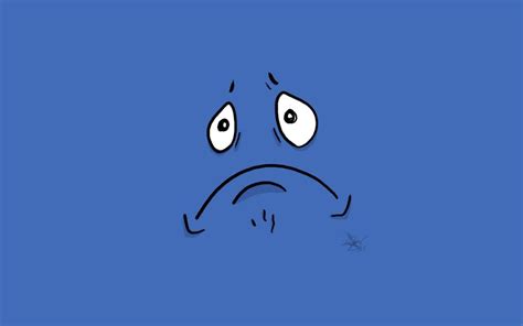 Sad Face On Blue Background Wallpaper Other Wallpaper Better