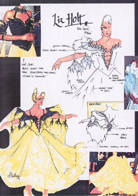 Sketch Of Liz Holts Yellow Ballroom Gown National Film And Sound