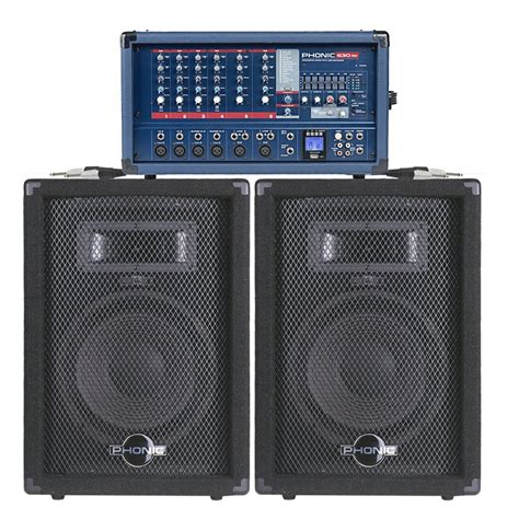 Disc 300w Phonic Pa System With Fx Mixer And Speakers Gear4music