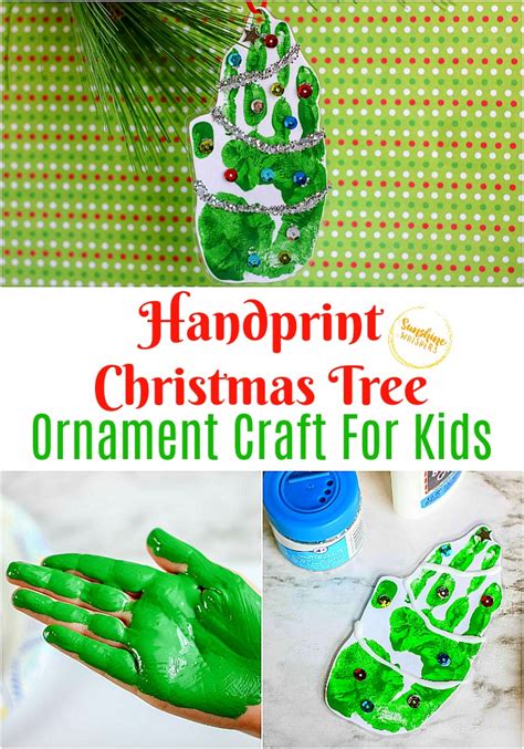 Handprint Christmas Tree Ornament Craft For Kids
