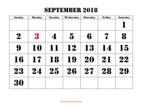 September 2018 Printable Calendar Printable Calendar July Printable Images