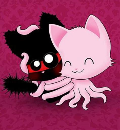 Tentacle Kitty Huggin Ninja Kitty These Two Are Adorable Kitty Kittens Cutest Tentacle
