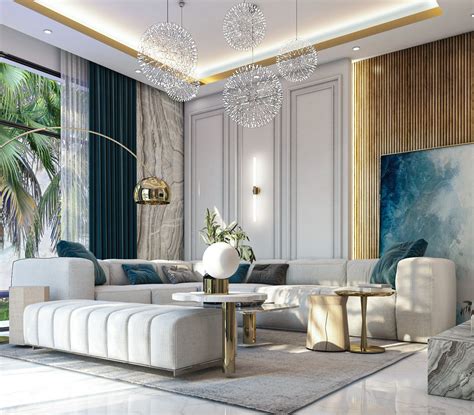 Living Room With Neo Classic Style On Behance In 2021 Luxury Living