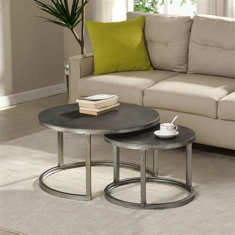 Firstime And Co® Hayes Silver Nesting Coffee Table 2 Piece Set American