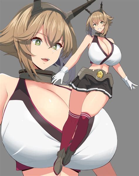 Kloah Mutsu Kancolle Kantai Collection Black Legwear Red Legwear