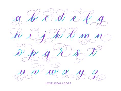 60 A Z Calligraphy Alphabet Examples Free Worksheets — Loveleigh Loops