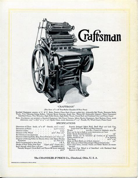 Chandler And Price Craftsman Press Printing History Letterpress