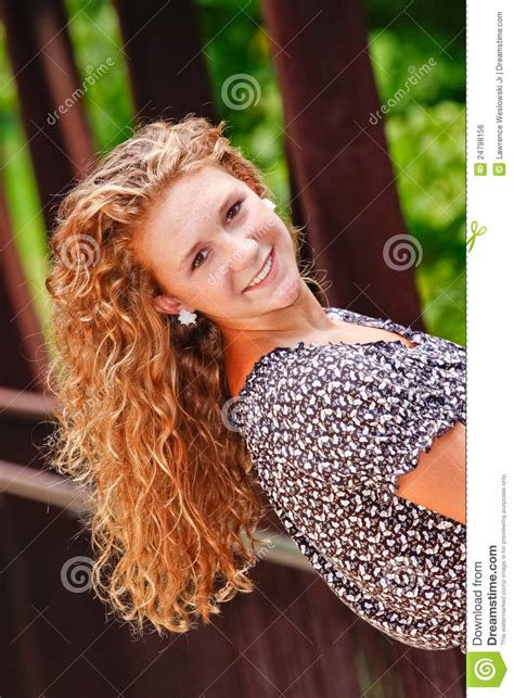 Pretty Teenage Girl Long Blonde Hair Royalty Free Stock Image Image