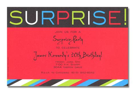 Best Ideas Free Printable Surprise Birthday Invitations Home