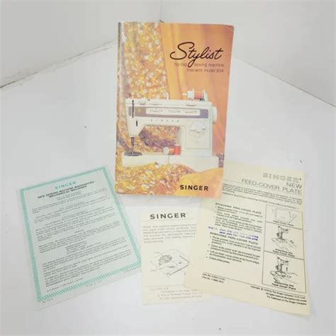 SINGER STYLIST ZIG Zag 834 Sewing Machine Owners Manual Vintage