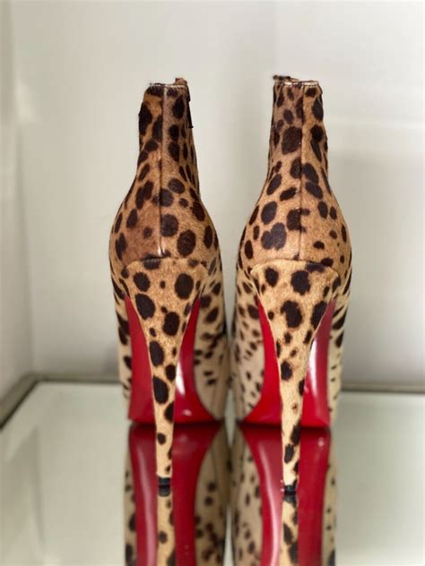 Christian Louboutin Miss Clichy Leopard Print Platform Ankle Boots Uk