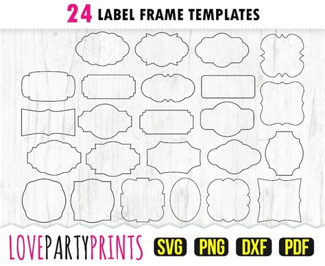 Label Frames Svg Dxf Png Pdf Vintage Frames Svg Label Etsy