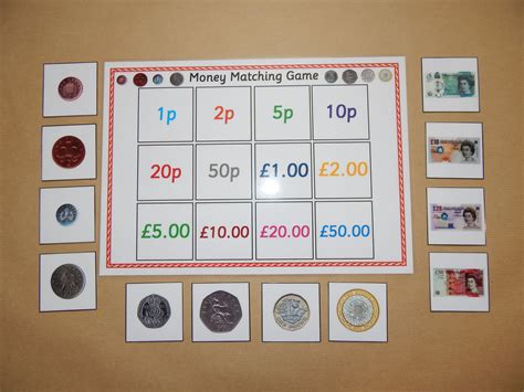 Understanding money is a difficult concept when children are introduced to single coins having different values. Money Matching Game - British Money - KS1, EYFS, Numeracy, Teaching Resource, Educational, Early ...