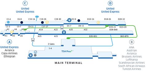 Washington Dulles Intl Iad Airport Map United Airlines